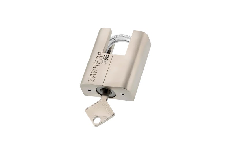 Zarker J45S keyed Padlock, Heavy Duty Stainless Steel Shackle Lock, 3 Keys, Waterproof and Rustproof Storage, Warehouses, Garage, Outdoors, 1-Pack - Image 1